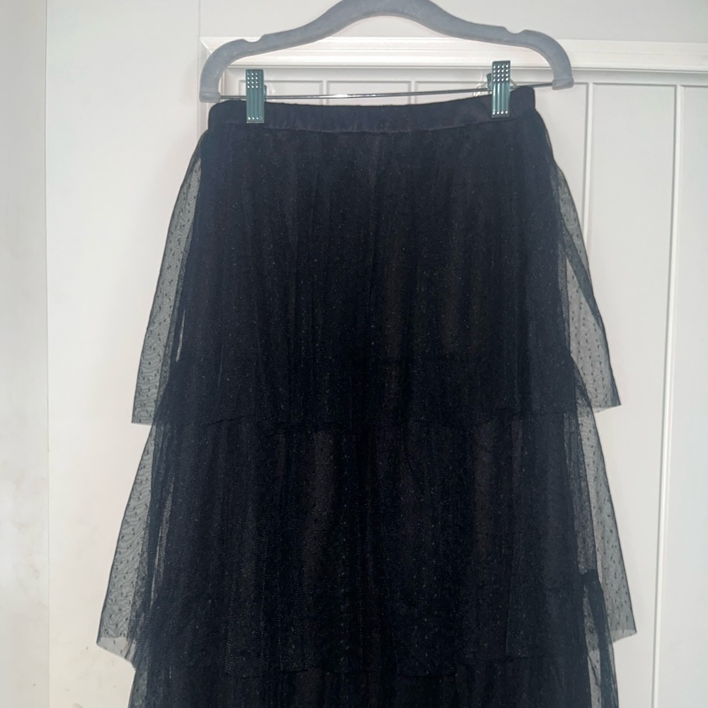 Black Tulle Tiered Skirt